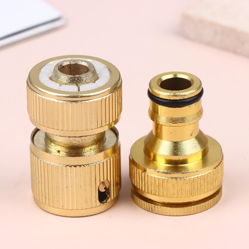 2Pcs Standard Aluminum Hose Connector Set - 4/6'' Tap Fitting Quick Connect For Garden Pipes Hose Connector