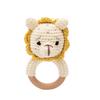 Handmade Crochet Animal Rattle Set Natural Beech Wood Ring Built In Bell Sound Teething Relief Fine Motor Skills Baby Toys Gift