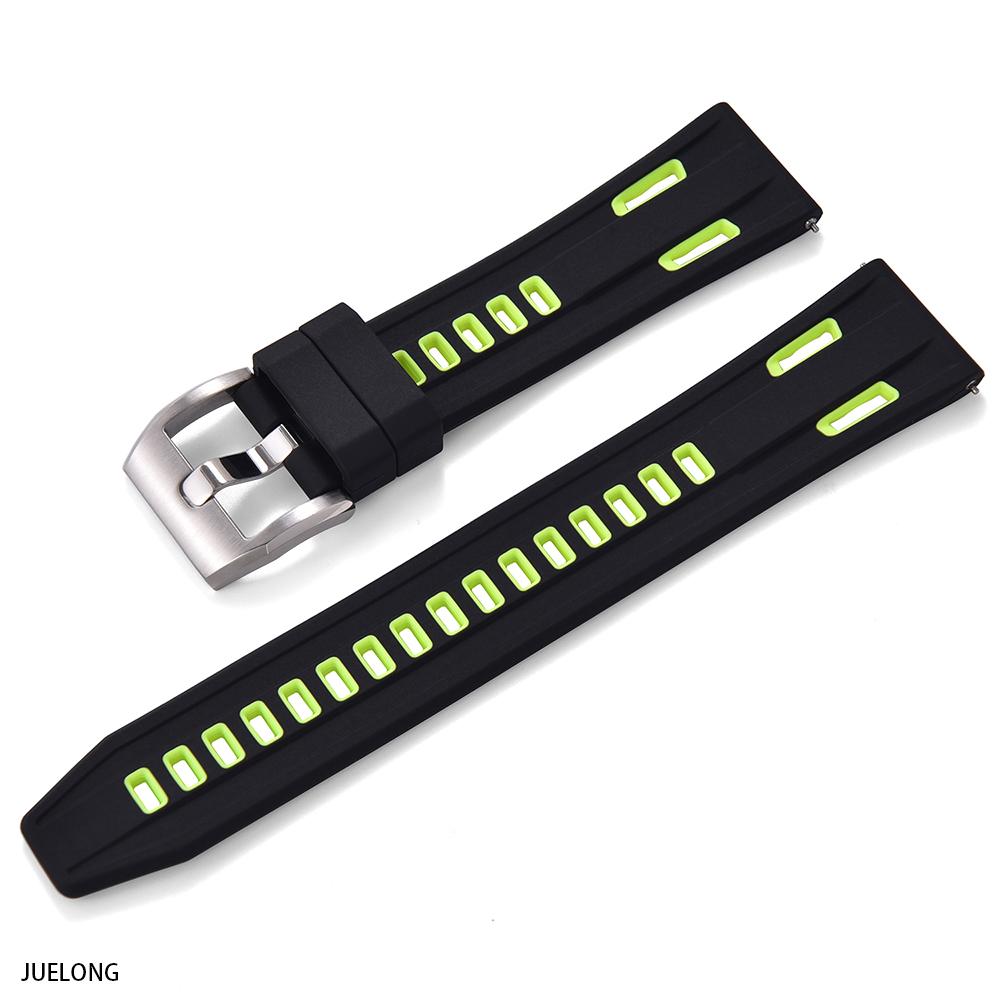 JUELONG Hochdichtes Silikon-Uhrenarmband 20mm 22mm Zweifarbiges Silikon-Uhrenband Schnellverschluss Sport Silikon-Gummi-Uhrenarmband