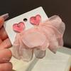 Silver needle fabric art love fringed earrings super fairy sweet temperament earrings fashion high sense versatile earrings women