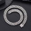 New Cuban Chain 14mm Fashionable and Simple Full Diamond Bar Hip Hop Necklace