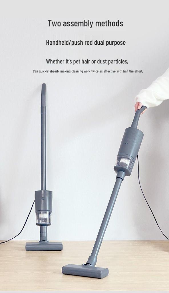 Compact Handheld Vacuum Cleaner: Automatic, High Suction, Pet Hair and Dust Mite Removal, Retractable Cord, Ideal for Home Use