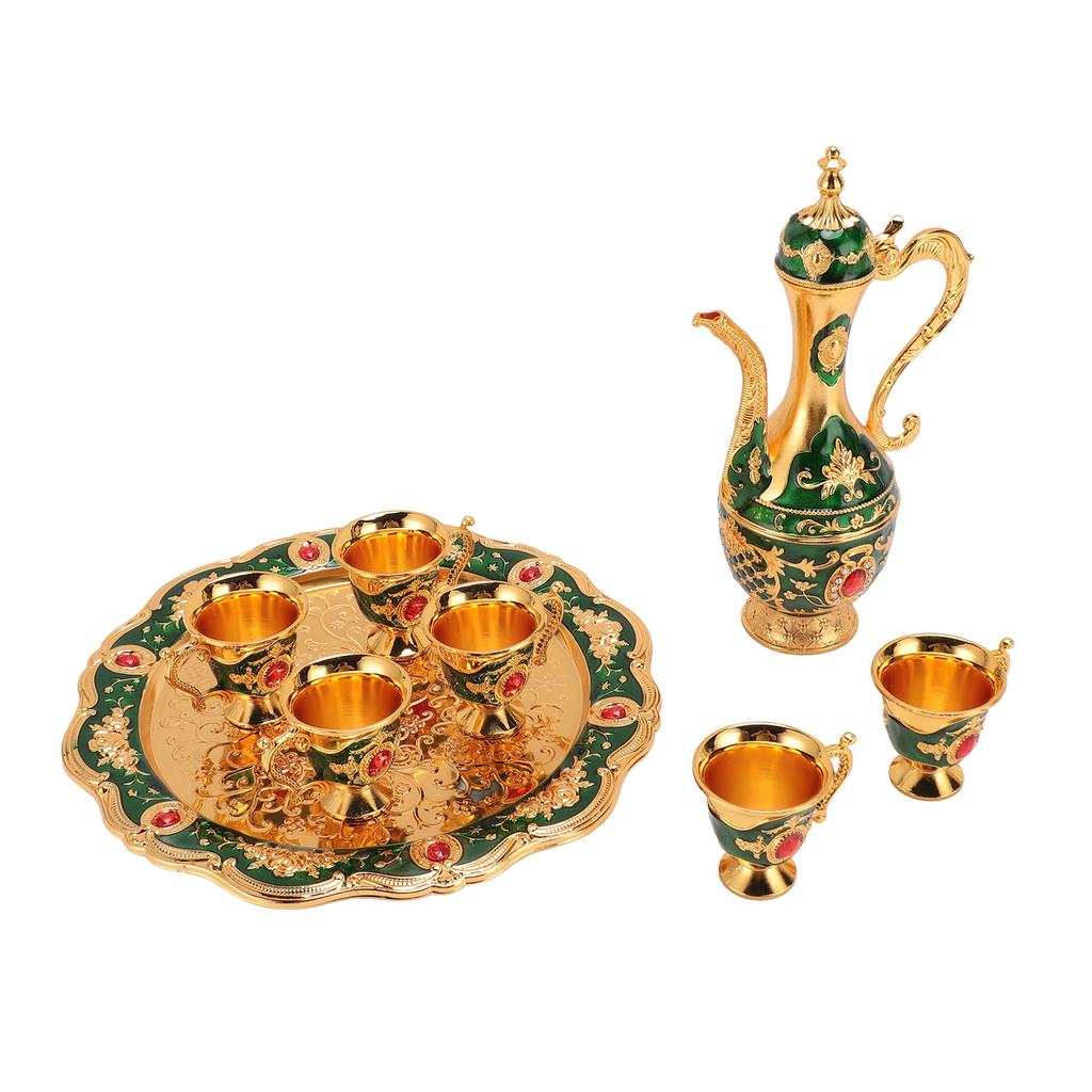 Vintage Kávová konvice Sada Evropská Vinná konvice Sada se 6 šálky Čajová konvice Čajový servis Sada na svatbu