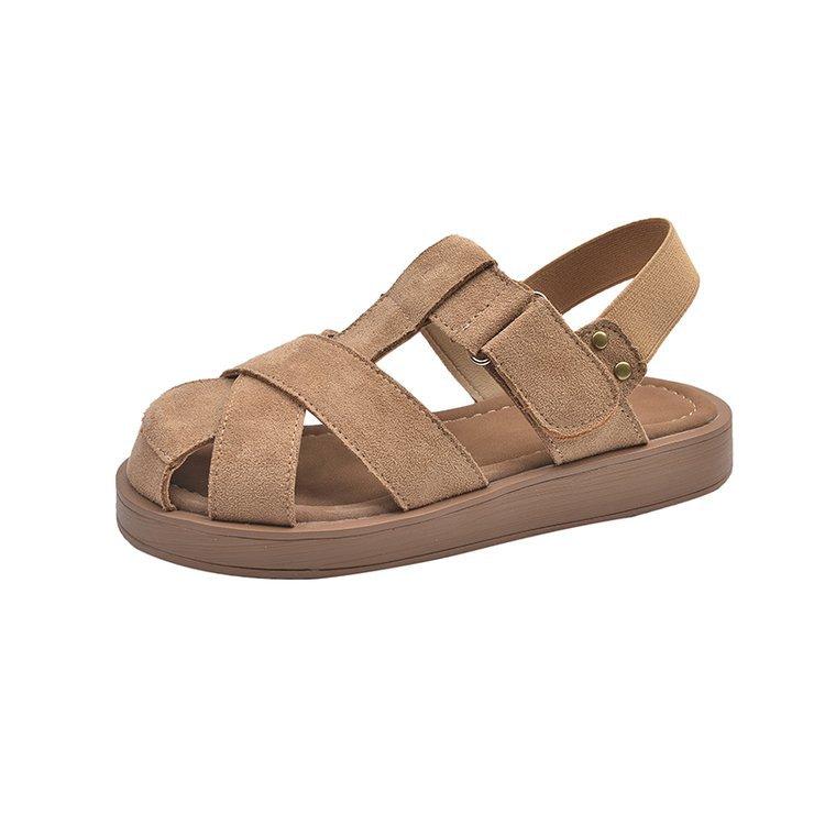 Baotou French gentle sandals women's summer wear 2025 new versatile soft sole try fairy style Roman shoes