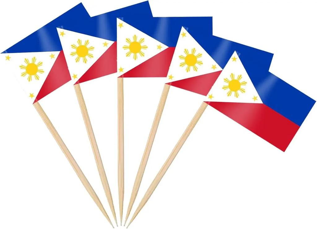 Thailand Toothpick Flags Picks, 100 Pcs Small Tiny Croatia Cupcake Toppers Stick Flags Double-sided for World Cup, National Day