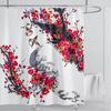 Chinese Style Flower and Birds Tree Shower Curtains Crane Pattern Bath Curtain Waterproof Bathroom Decor With Hooks 3d Printing