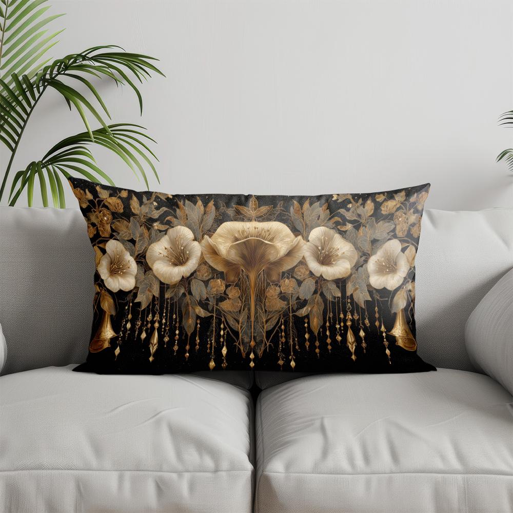 Home Decor Gorgeous Fleur-de-lis Pattern Pillow Suitable For Sofa Bedroom Car Pillow Cover Cushion Rectangular Back Cushion