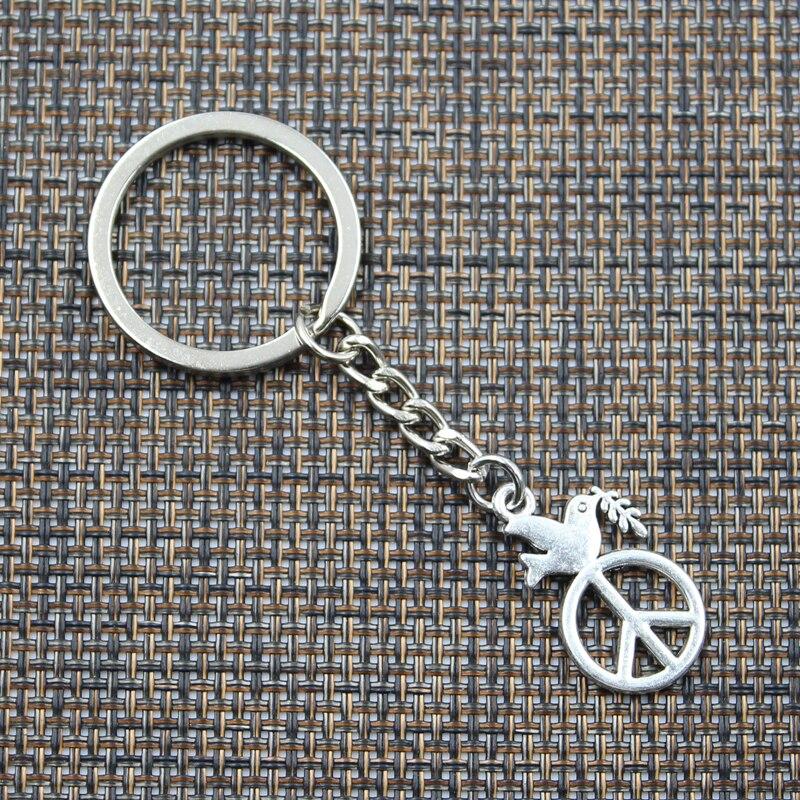 Модный брелок 28x16 мм Голубь мира с подвесками оливково-серебристого цвета DIY мужские — фото 4