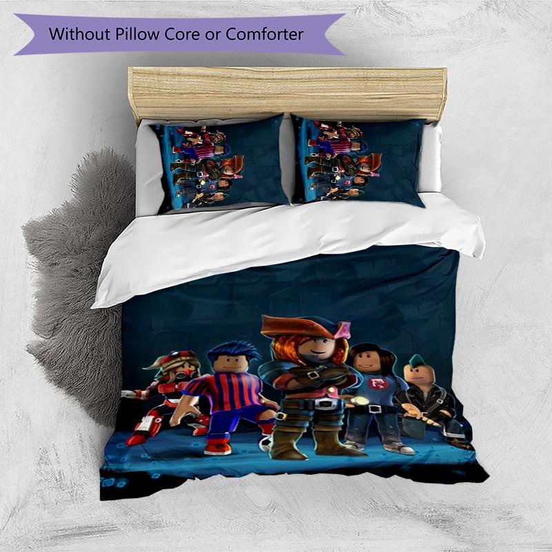 roblox game Printed 3PCS Bedding Set Soft Breathable Duvet Cover Pillowcases Set Washable Bedroom Decor Home Gift