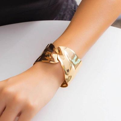 Asymmetrical Convex Wide Version Minimalist Women's Bracelet Fashion New Arrival Exaggerated Bracelet Hip Hop Trip Shoot Ornament Elegant