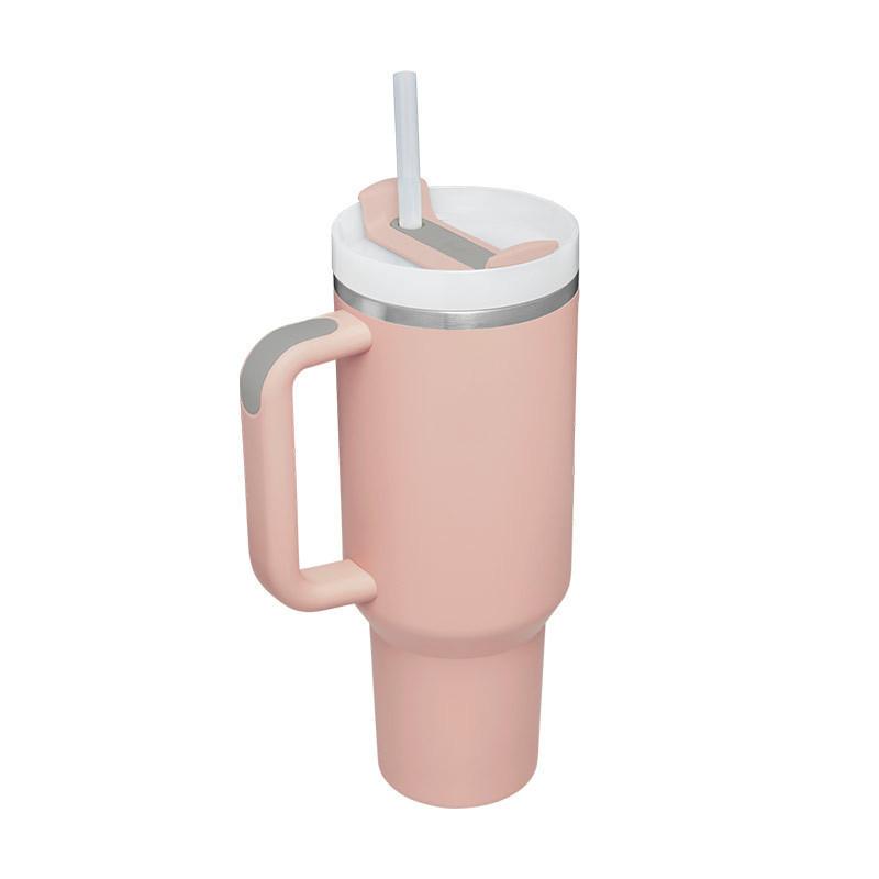 40oz stainless steel vacuum insulated mug with lid and straw for water, iced tea or coffee, smoothies, etc.