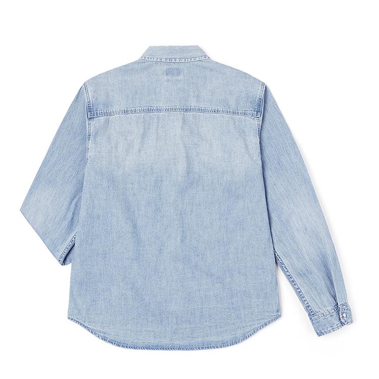 25 Mall Style New Comfortable Version Lapel 101 Casual Retro Long Sleeve Denim Shirt Men Shirts Light-Blue LMT0100515FQ00FA09311