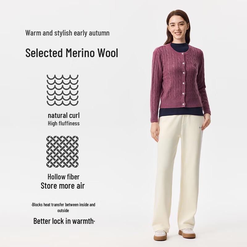 U.S. Polo Assn. Women's Round Neck Wool Blend Cardigan