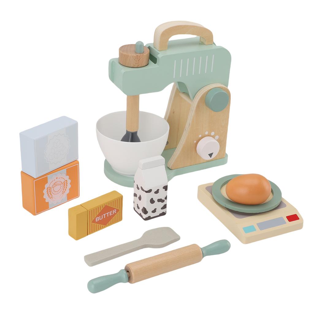 Holzmixer Spielset Backmixer Spielzeug Spielküchenzubehör für Kleinkinder Rollenspiel