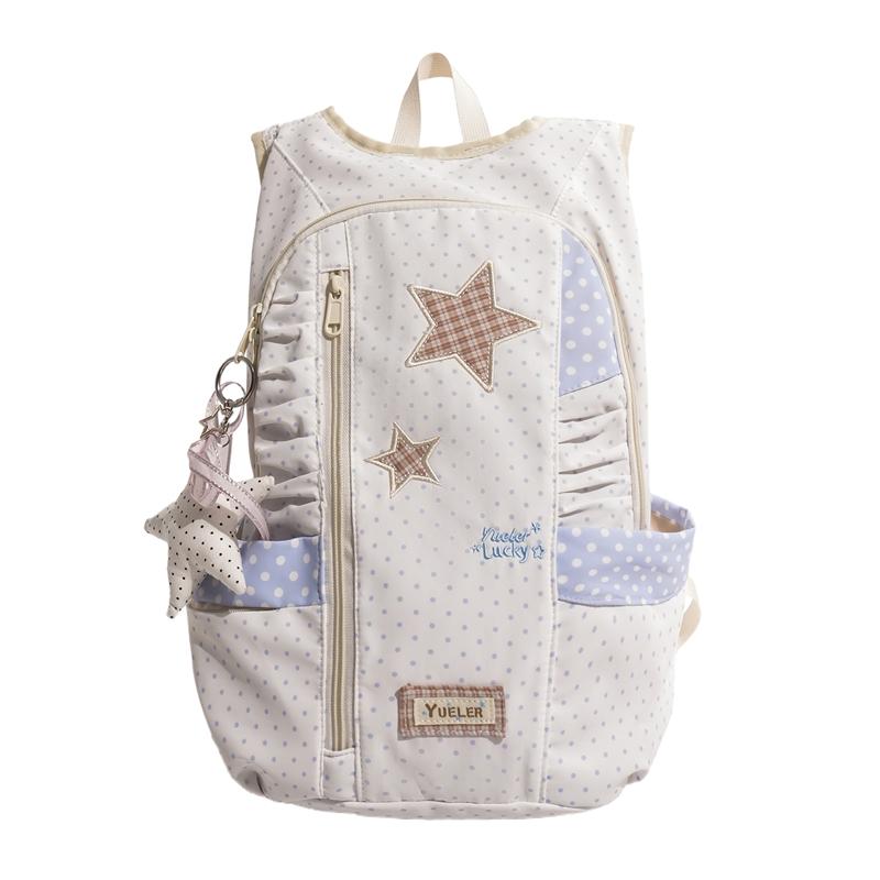 Star Embroidered Women s Wave Dot Backpack Junior Senior High School Student Large Capacity Schoolbag