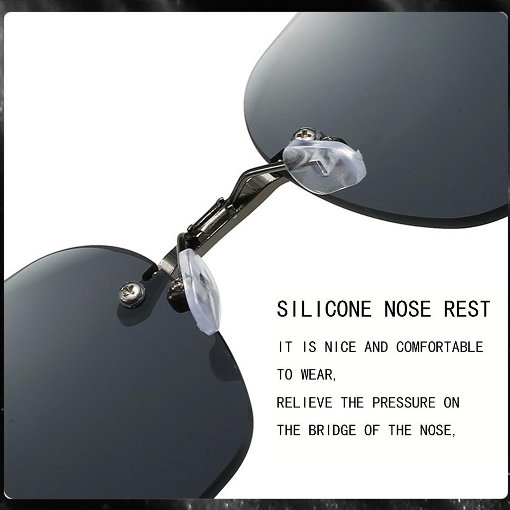 New Fashion Rimless Trim Men's Sunglasses Outdoor Cycling Driving Sunscreen UV Sunglasses.