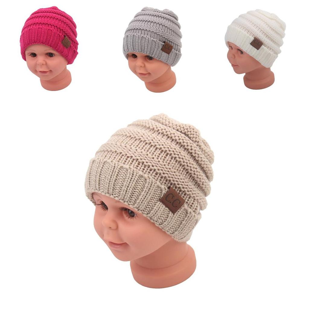 Trendy Kids Knitted Hat Soft Warm Yarn Beanie For Boys And Girls Winter Spring Fall