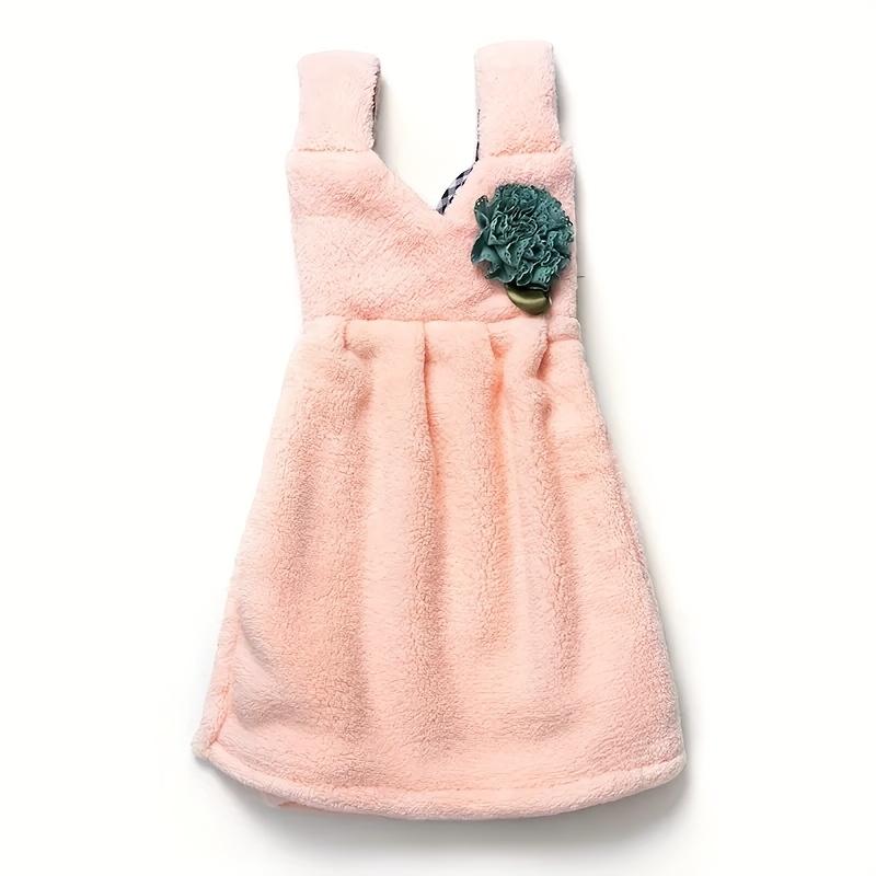 2 Stück Niedliches Hänge-Handtuch mit Blumenstickerei Schnelltrocknend, Nicht Saugfähig Polyester, Perfekt für Küche, Bad und Heimgebrauch Inklusive kleinem Aufhänger