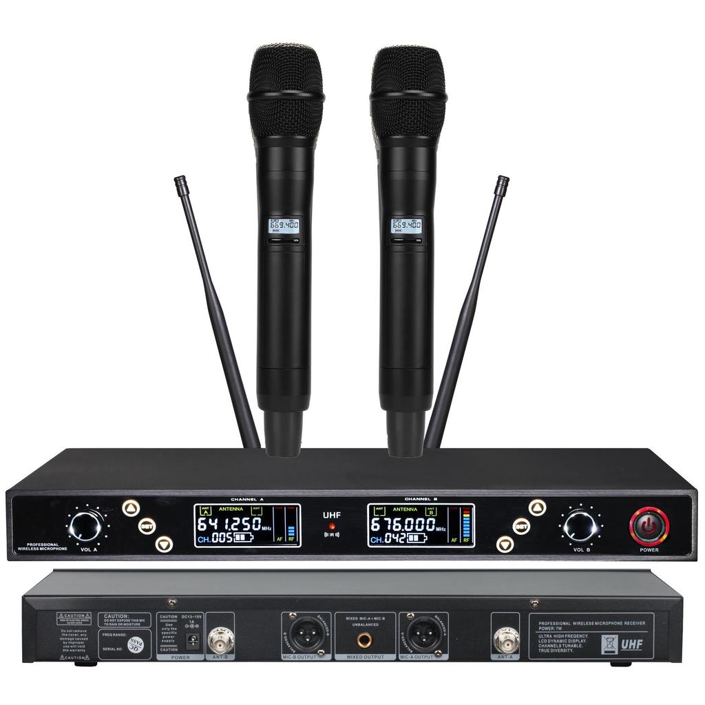 U-Band Infrared Wireless Handheld & Lavalier Microphone Set for Conferences