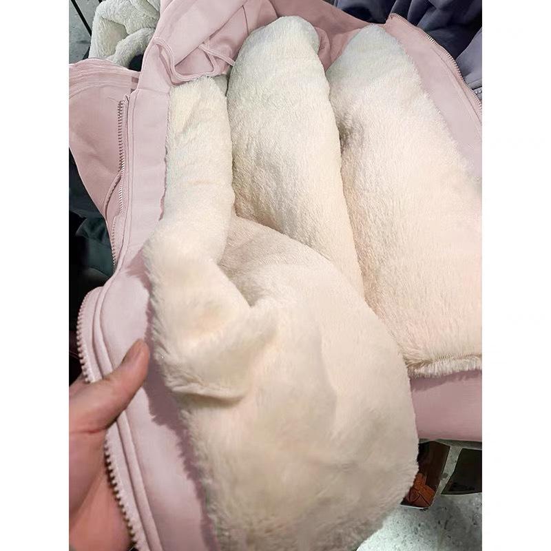 Women's Thick Velvet Padded Cotton Coat with Lamb Wool Lining - New 2024 Winter Style