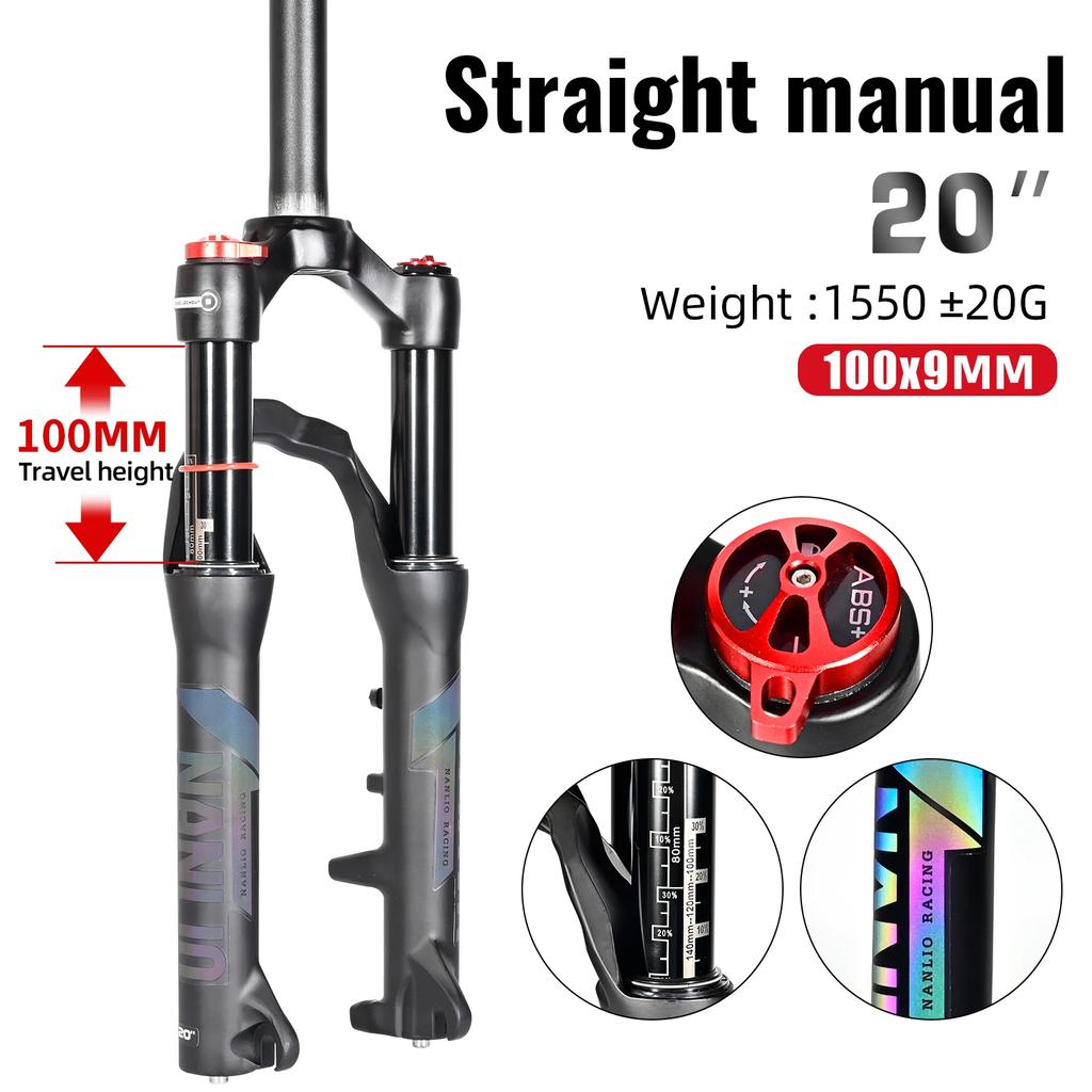 NANLIO 20in 24in Mountain Bike Fork Student Bicycle Air Suspension Barrel Shaft Rear Corolla Structure Design Frame Accessories