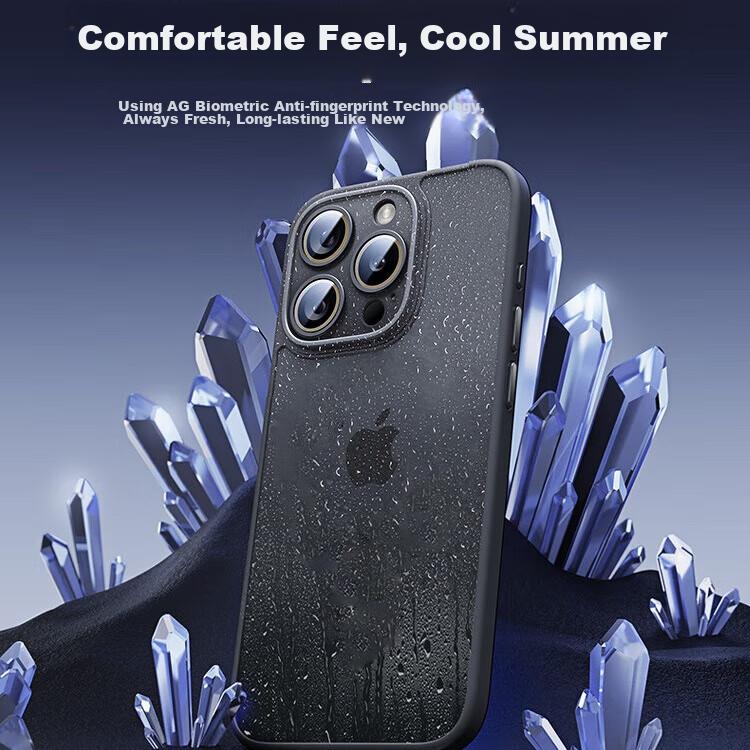 DIVI Skin-Friendly FeelIPhone 15 Case, Ultra-Thin Frosted Semi-Transparent Shockproof Full Camera Protection Cover for Men And Wome