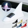 Universal Solar LED Light Car Shark Fin Antenna Roof Tail Modified Light Belt Antenna Driving Safety Warning Light Car Supplies
