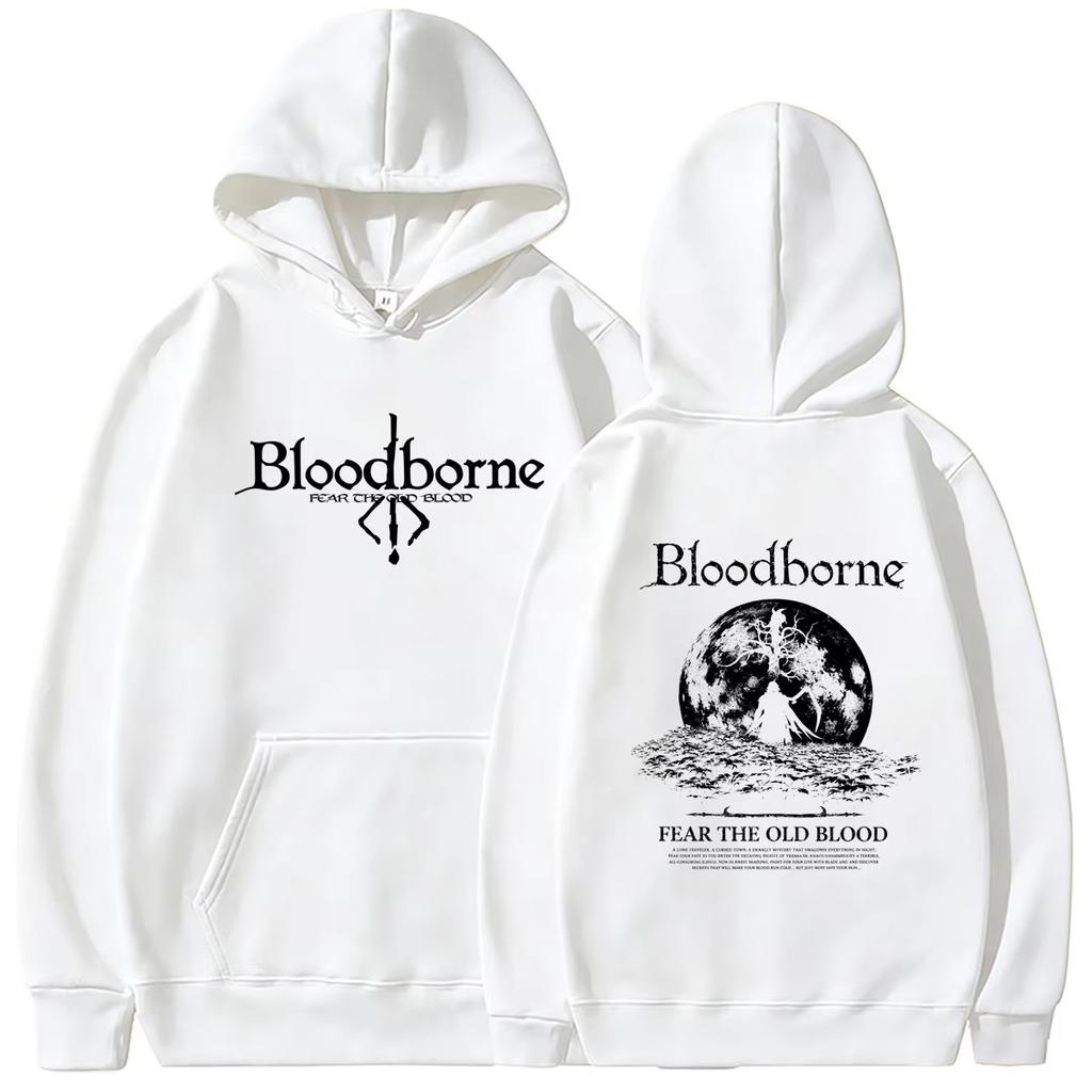 2026 Soft cotton sweatshirt Game Bloodborne Fear The Old Blood Graphic Hoodie Men Women Casual Horror Style Hooded Sweatshirt