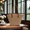 Woven Straw Bag Women's Large-capacity New Vegetable Basket Shoulder Bag Beach High-end Commuter Tote Bag