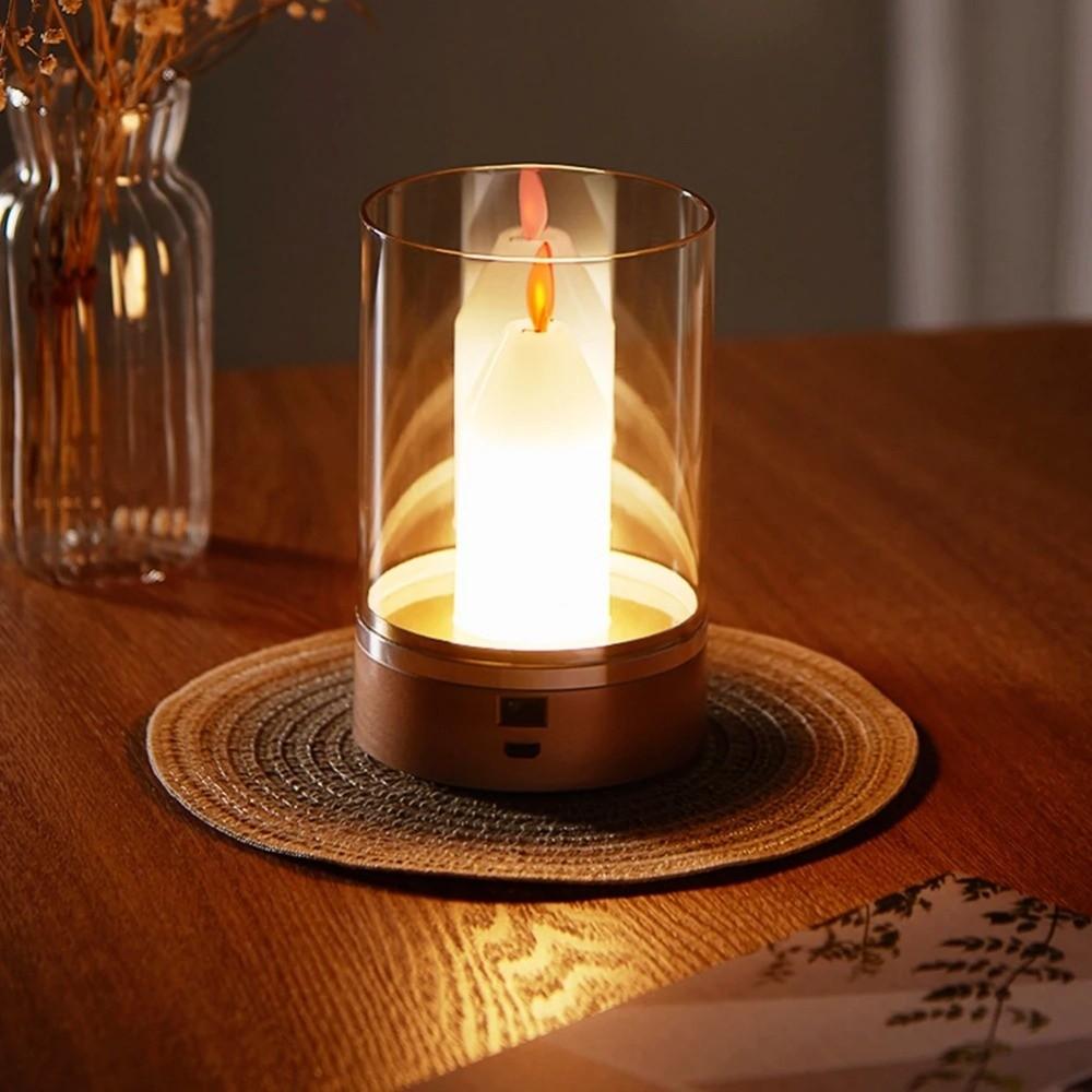 Rechargeable Sensor LED Candle Light Dimmable LED Lamp New Flameless Wick Light Bedroom