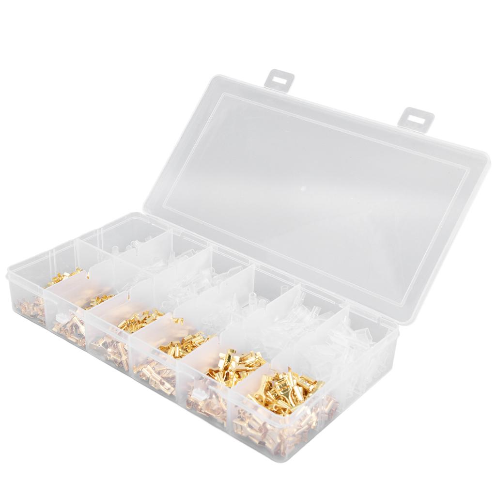 450Pcs Wire Crimp Terminal Block Male Female Spade Connectors Quick Splice for Batteries