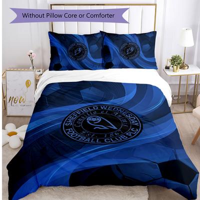 Sheffield Wednesday Football Printed 3 Pieces Bedding Set, Comfortable Skin Friendly Bedroom Duvet Cover Set