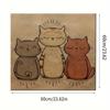 1Pcs Cute Cat Feeding Mat Waterproof Spill-Resistant Pet Food Bowl Placemat Easy Clean Tabby Design Indoor Pet Accessories