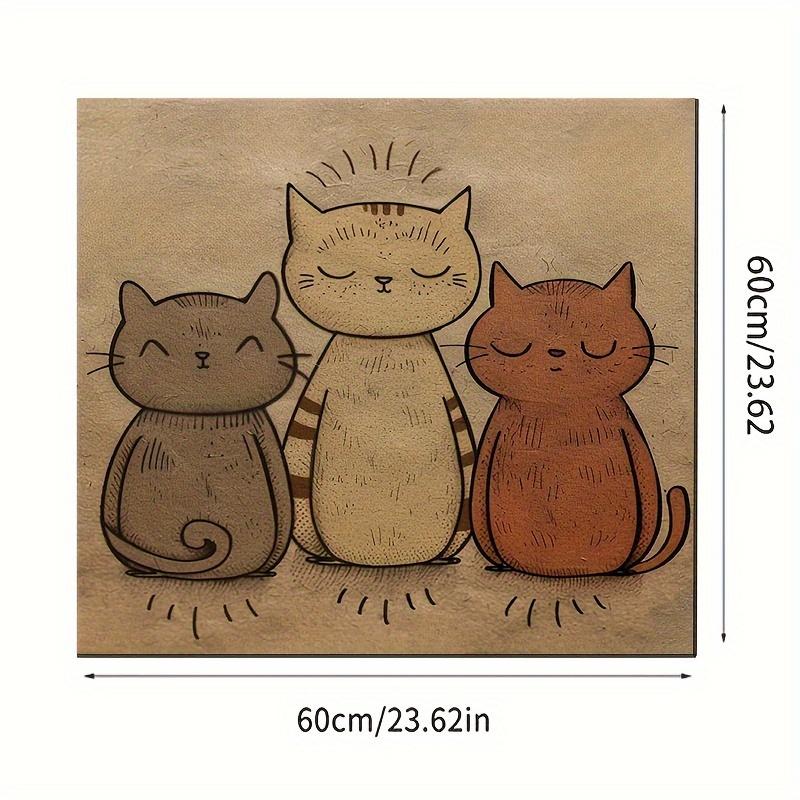 1Pcs Cute Cat Feeding Mat Waterproof Spill-Resistant Pet Food Bowl Placemat Easy Clean Tabby Design Indoor Pet Accessories