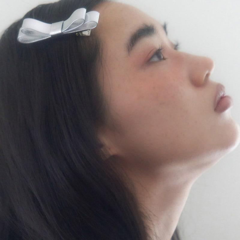 

geegee glossy leather hair pin - silver SILVER