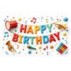 Birthday Banner Playful  Party Banner Birthday Display Musical Instrument Pattern Banner For Party Decoration Birthday
