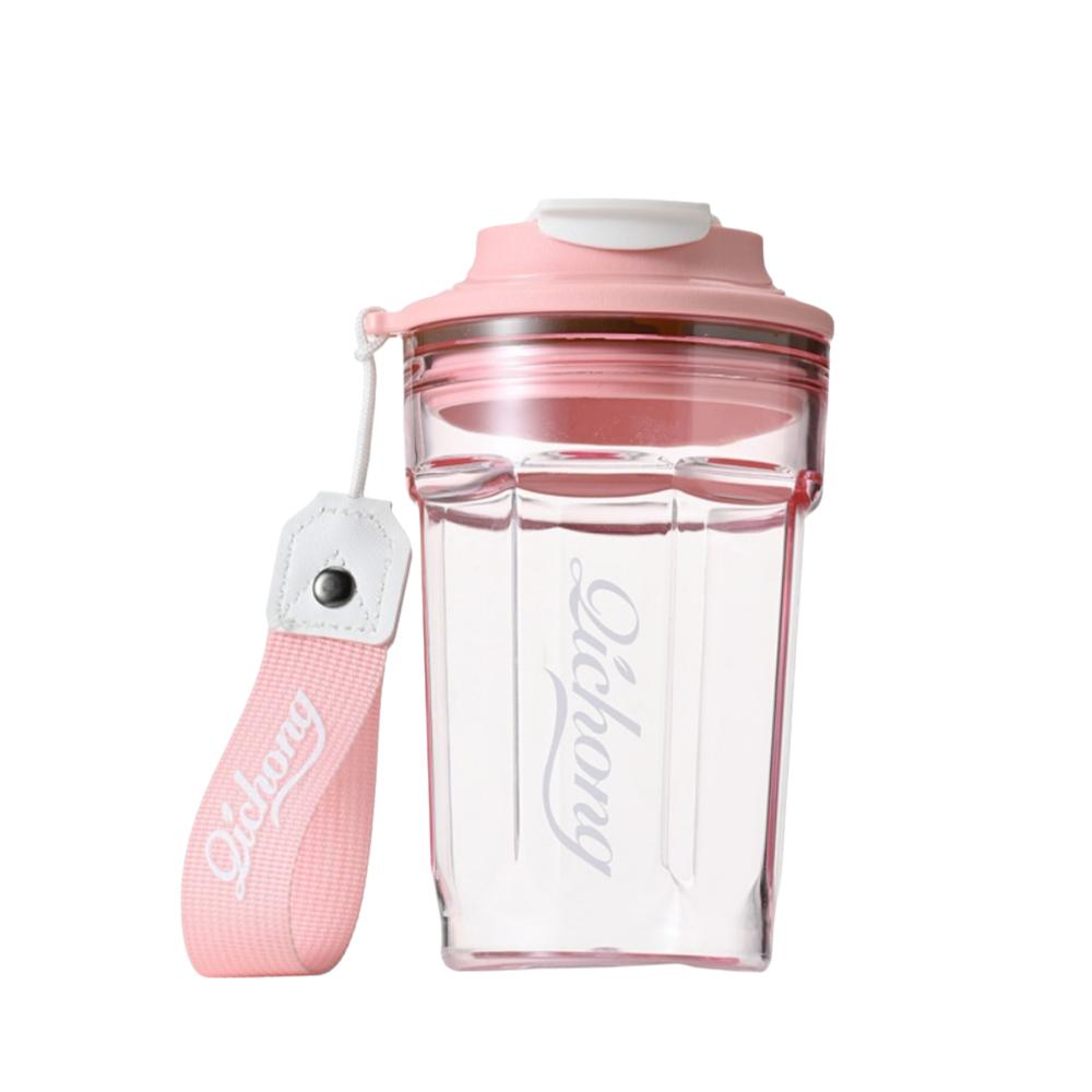 Fashion Plastic Coffee Cup Sealed Anti Fall Water Cup 500ml Handheld Rope Water Bottles Outdoor Sports