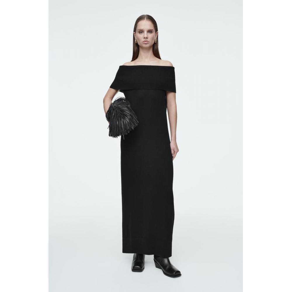 

Cos Japan Merino Wool Bardot Dress Black/MP