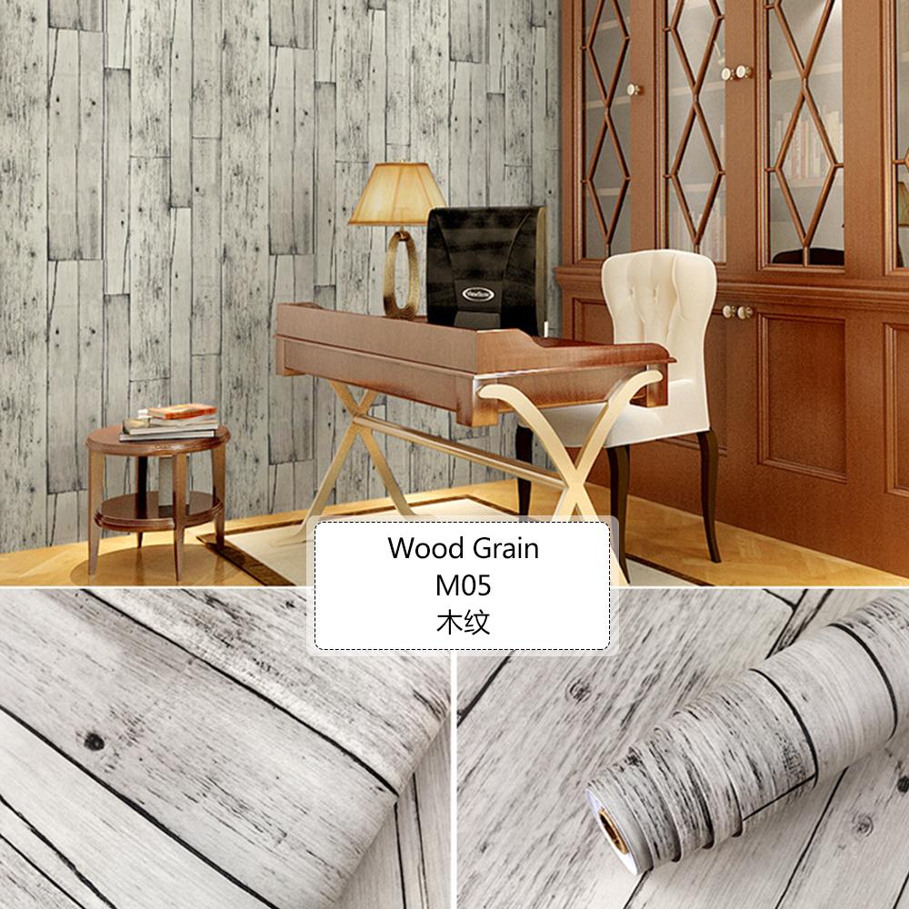 Thickened Wood Grain Self Adhesive Wallpaper Waterproof Wardrobe Tabletop Furniture Refurbished Adhesive Wallpapers 3D