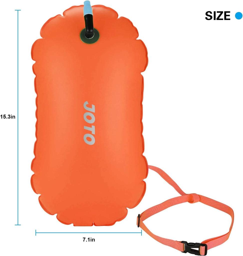 JOTO of Swimming Buoy Waterproof Bag Float Bag Lightweight Buoy Training Float Air Bag [Set 2] - Orange/Magenta