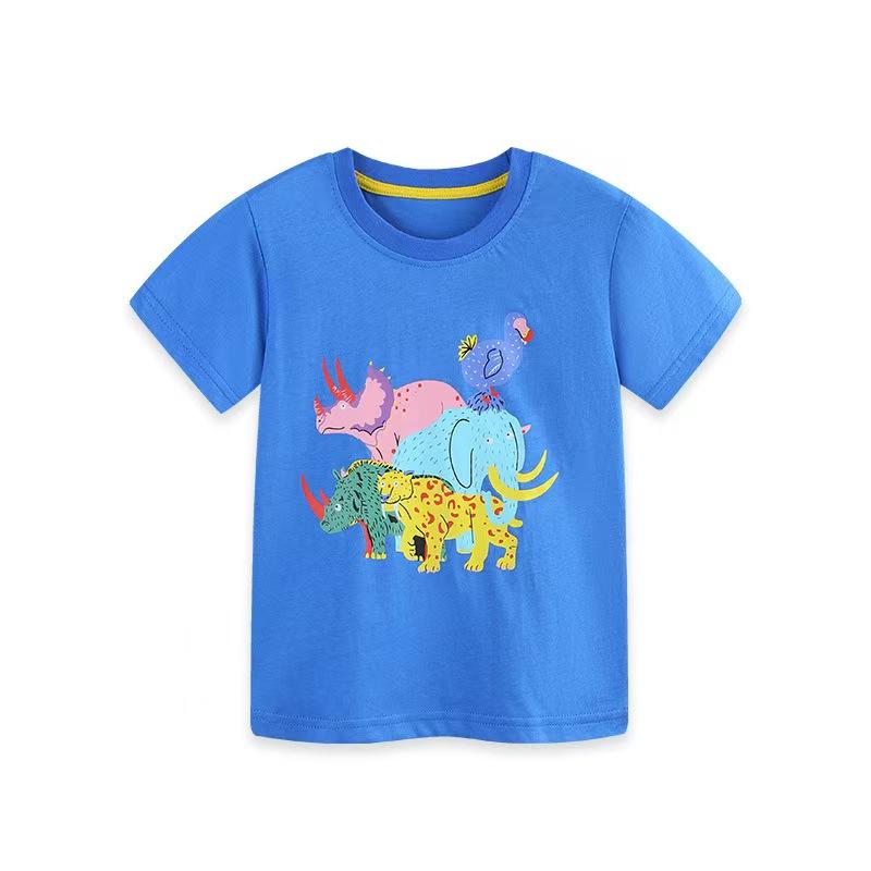 Little Maven 2026 Summer New Cute Kids Clothes Toddler Boys Tees Cartoon Animals T Shirts Children's Clothing