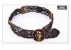 Ethnic Handmade Wax Rope Belt with Wood Buckle and Beads