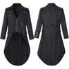 Men's Gothic Steampunk Tailcoat Jacket Black Halloween Costume