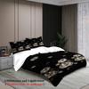 3PCS Black Duvet Cover Set Golden White Flowers Printed Duvet Cover With Pillowcases Single Twin Queen Size Bedding Set for Home