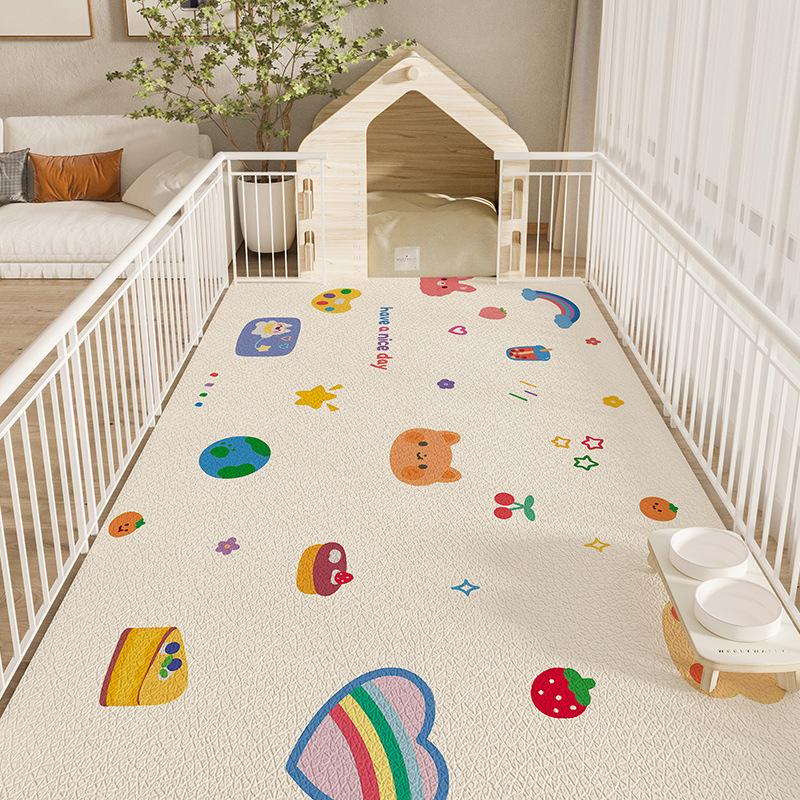 Cute Cartoon Waterproof Non-Slip Floor Mat Easy To Clean Durable Stain Resistant Pet Mat For Home And Office Use