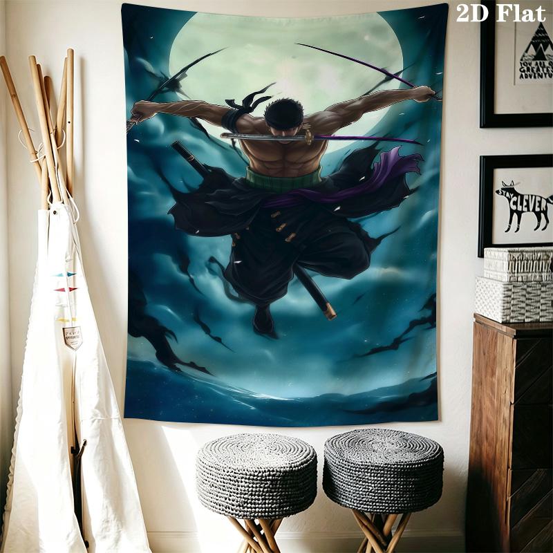 Roronoa Zoro Wall Tapestry Aesthetic Wall Hanging Printed Fabric Blanket Decorative Tapestries For Bedroom Living Room Home Decor