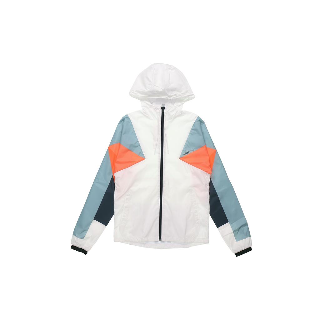 Adidas Neo Hooded Zip Windbreaker Jacket Men Jackets White Legend-Ink-Blue DW8109
