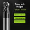 65° Tungsten Steel 3-Flute U-Groove Roughing End Mill for Aluminum, High-Gloss Alloy, Short Blade, Multi-Color Finish