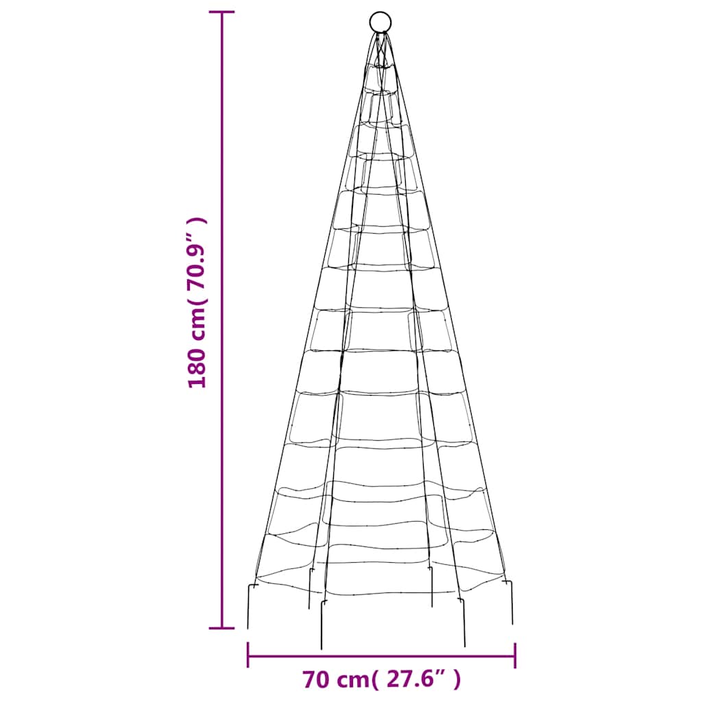 LED Christmas Tree 200 Cold White LEDs 180 cm