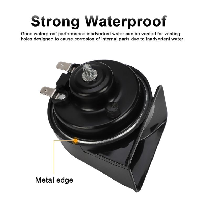 12V Car Horn, 410DB Car Snail Horn, Air Horn, Waterproof Motorcycle Modification, for Motorcycle Boats Trucks
